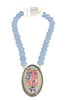 Made In The Deep South 1930s Embroidered Brooch 1960s Chalcedony Necklace