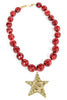 Feeling Noticed Burgundy Beaded Star Necklace