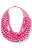 Carla Fuchsia Iridescent Smooth Bead Statement Necklace