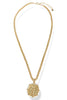 Too Much Love Gold Seed Bead Coin Charm Necklace