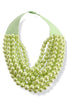 Carla Lime Green Smooth Bead Statement Necklace
