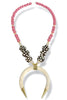 Emma Pink Wood & Bone Bead Necklace