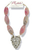 Made In The Deep South 1940s D & E Juliana Fur Clip Agate Bead Necklace