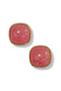 In A Glimpse Coral Marble Square Earrings