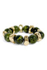 Getting To Know You Olive Ball & Nugget Beaded Bracelet