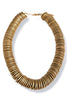 Enjoying Time Gold Wood Disk Bead Necklace