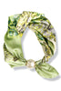 Peaceful Feeling Green Floral Pearl Scarf Necklace