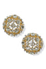 Jackey Gold Paved Round Dome Shape Earrings