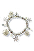 DOORBUSTER Winter Mix Silver Charm Beaded Stretch Bracelet