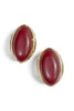 Stay Tune Burgundy Oval Stone Earrings