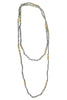 Felt Inspired Blue Glass Bead Wrap Necklace