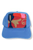Suzani Neon Blue Kilim Patch Trucker Hat 12