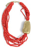 Straight To You Red Beaded Strand Necklace