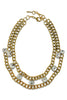 Yochi Right Mind Gold Clear Stone Necklace