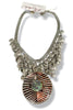 Made In The Deep South 1960s Coconut Shell w/Enamel Pendant 1980s Necklace