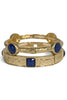 Ignite Worn Gold & Navy Bangle Bracelet Set