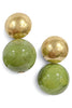 Take Me Back Olive Marble Ball Drop Earrings