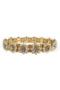 Yours Truly Cream and Gold Flower Stretch Bracelet