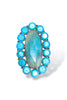 Made in the Deep South 1970s Agate & Turquoise Adjustable Ring