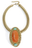 Rustic Elegance Gold & Brown Pendant Necklace