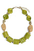 Whispering Stone Olive Beaded Statement Necklace