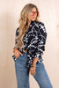 DOORBUSTER Foxcroft Mary Black & White Long Sleeve Blouse