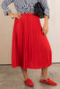 Diana Pleated Red Midi Skirt