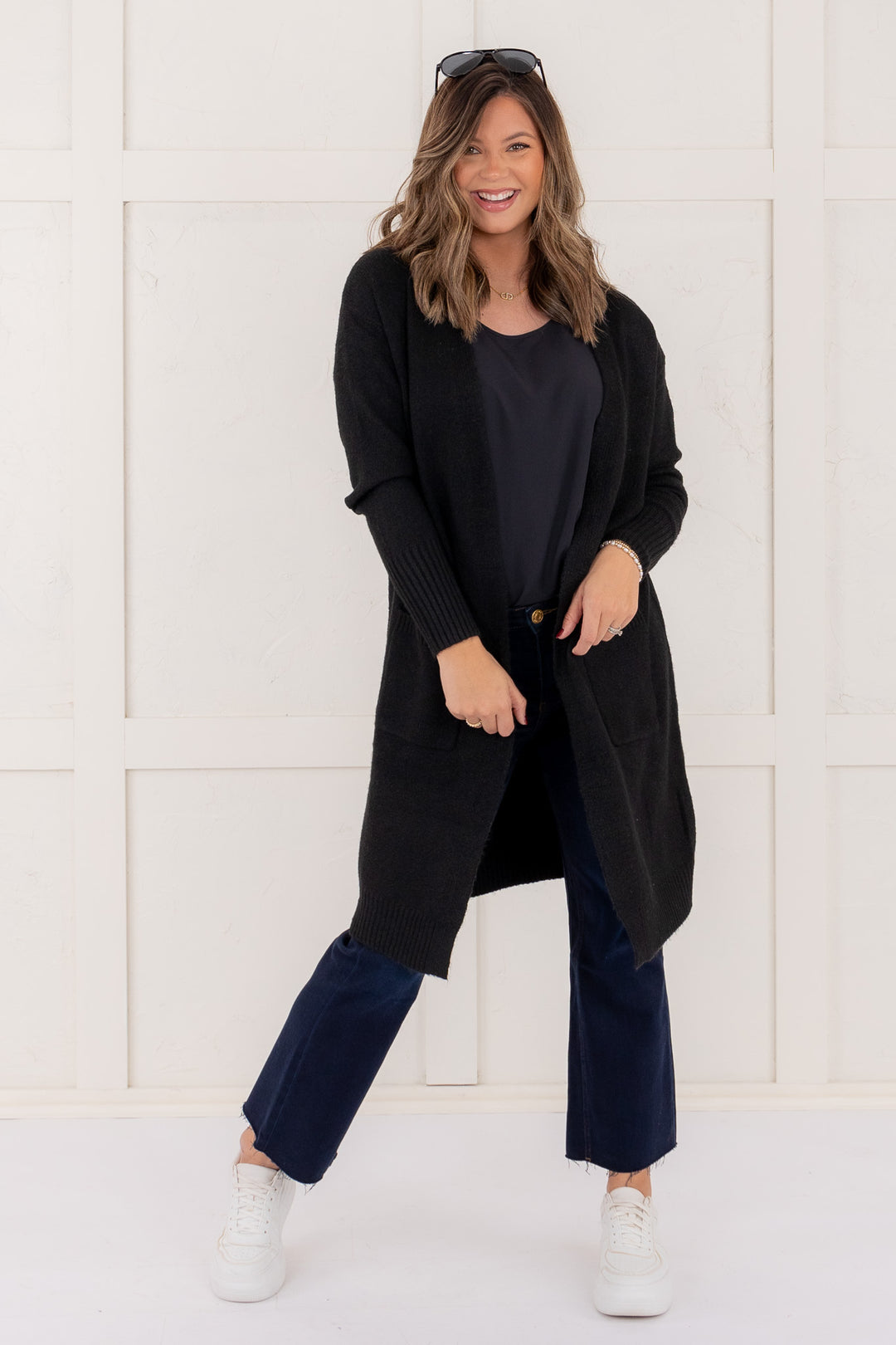 Seeing The Good Long Sleeve Cardigan - Black - FINAL SALE