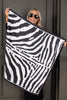 In To The Wild Black Zebra Scarf