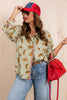 Take Your Time Sage Tiger Long Sleeve Blouse