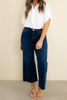 Meg High Rise Wide Leg Raw Hem Jean In Demure