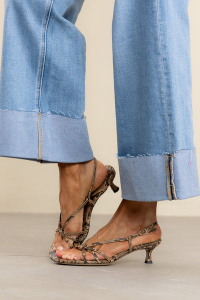 Sam Edelman Cressa Python Cyprus Tan Heels - FINAL SALE