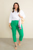 Tribal Pull On Capri Kelly Green Pant