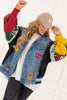 Varsity Patchwork Denim Jacket