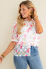 A.Z.I. Alice Short Sleeve Pink Floral Blouse