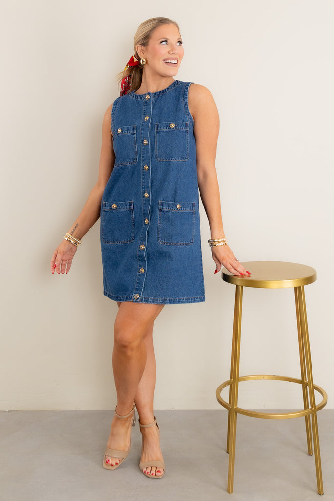 stella denim mini dress Stella Sleeveless Denim Mini Dress