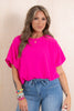 Mollie Short Sleeve Hot Pink Top *Final Sale*