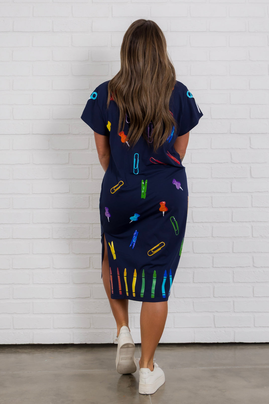 sequin school supply dress *PREORDER* Sequin Teacher Dress