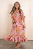 Go With The Flow Multi Short Sleeve Maxi Dress