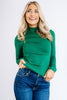 Go My Own Way Dark Green Long Sleeve Mock Neck Top