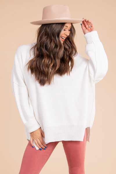 Willow Tree Rib Knit Top in White, NOT THE PICTURED BLACK main image 1