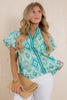 Sienna Mint Printed Short Sleeve Top