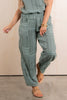 Set The Scene Mint Striped Baggy Pant