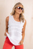 Don't Miss Me White Ruffle Tank