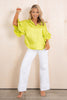 Beatrice Lime Button Up Long Sleeve Top