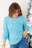 Walk Away Chenille Sweater - Dusty Teal - DOORBUSTER