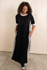 Race Day Black short Sleeve Maxi Dress