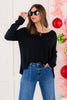 Going Home V-Neck Sweater - Black - DOORBUSTER