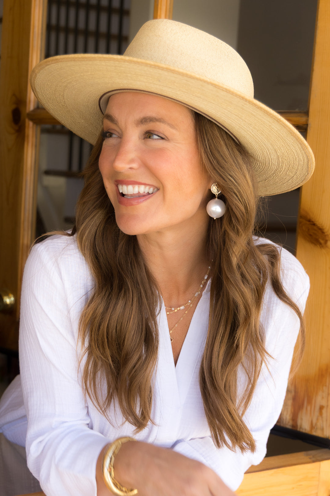 GIGI PIP Cove Natural Wide Brim Straw Hat display picture 1