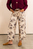 Come Over Taupe Floral Print Wide Leg Pant